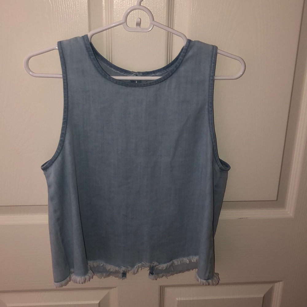 Aerie light wash Jean top